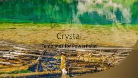  Presentation with blue mountain - Presentation theme consisting of mountain-lake-with-blue-sky background and a gold colored foreground