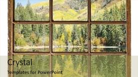  Presentation with fall colors - Audience pleasing PPT layouts consisting of mountain lake with fall colors backdrop and a  colored foreground