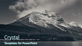  Presentation with banff national park - PPT theme having mountain-lake-with-reflection background and a wine colored foreground