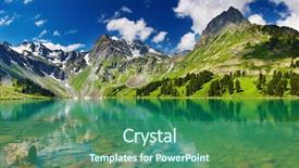  Presentation with mountain lake - Slides featuring mountain lake background and a ocean colored foreground