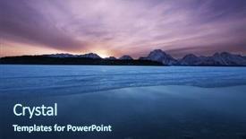  Presentation with mountain lake - Theme consisting of mountain lake background and a ocean colored foreground