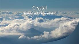  Presentation with misty - PPT layouts with mountain landscape above the cloud background and a teal colored foreground