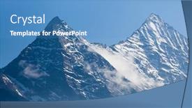  Presentation with sky - Beautiful slide set featuring mountain-landscape-against-the-sunset backdrop and a teal colored foreground