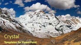  Presentation with himalaya - Slides having mountain landscape annapurna south himalaya nepal background and a tawny brown colored foreground