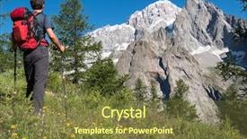  Presentation with mont blanc - Amazing slide deck having mountain landscape around mont blanc backdrop and a tawny brown colored foreground