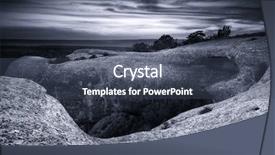  Presentation with nature art - Presentation with mountain landscape art nature photography background and a ocean colored foreground