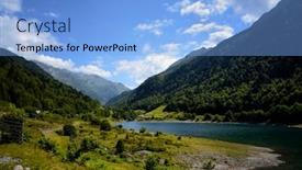  Presentation with mountain lake - Colorful slide set enhanced with mountain-landscape-at-fabreges-lake backdrop and a light blue colored foreground