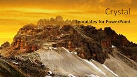  Presentation with sunset - Theme enhanced with mountain-landscape-at-sunset background and a gold colored foreground