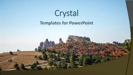  Presentation with mountain - Amazing slide deck having mountain landscape cloudy sky road backdrop and a sky blue colored foreground