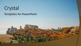  Presentation with mountain - Theme having mountain landscape cloudy sky road background and a light blue colored foreground