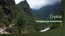  Presentation with river valley - Slides consisting of mountain-landscape-everest-trek-trail background and a tawny brown colored foreground