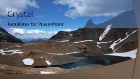  Presentation with altitude - Presentation having mountain-landscape-high-altitude-lake background and a teal colored foreground