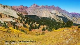  Presentation with states - PPT theme having mountain-landscape-in-colorado-rocky background and a gold colored foreground