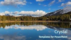  Presentation with united states - Slide deck having mountain landscape in colorado rocky background and a ocean colored foreground