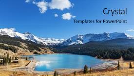  Presentation with rock climbing to top of mountain - PPT theme featuring mountain landscape in colorado rocky background and a teal colored foreground