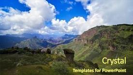  Presentation with island - Presentation theme having mountain landscape in gran canaria background and a  colored foreground