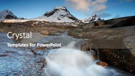  Presentation with mountain - Colorful presentation theme enhanced with mountain-landscape-in-gran-paradiso backdrop and a tawny brown colored foreground