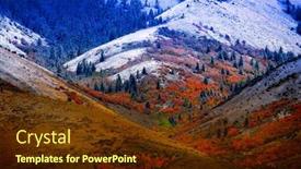  Presentation with fall colors - Beautiful slide deck featuring splendor - mountain landscape in late fall backdrop and a tawny brown colored foreground