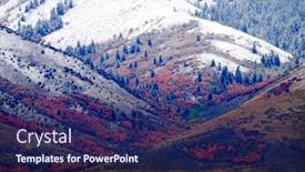  Presentation with fall colors - Slides with mountain-landscape-in-late-fall background and a navy blue colored foreground