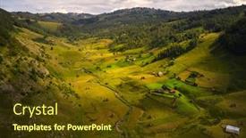  Presentation with romania - Beautiful presentation theme featuring mountain-landscape-in-summer-morning backdrop and a tawny brown colored foreground