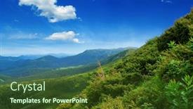  Presentation with mountain - Colorful theme enhanced with mountain-landscape-in-the-summer backdrop and a tawny brown colored foreground
