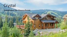  Presentation with luxury house - Presentation theme consisting of mountain landscape in vancouver canada background and a light blue colored foreground