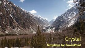  Presentation with mountain - Slide set featuring mountain-landscape-kyrgyzstan-ala-archa background and a tawny brown colored foreground