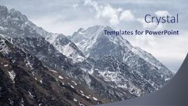  Presentation with landscape - Theme having mountain-landscape-kyrgyzstan-ala-archa background and a lemonade colored foreground