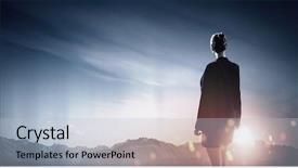  Presentation with mountain view california - Presentation theme consisting of mountain landscape looking far away background and a light blue colored foreground