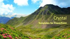  Presentation with mountain - PPT theme having mountain-landscape-near-col-du background and a tawny brown colored foreground