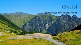  Presentation with landscape - Slide deck consisting of mountain-landscape-near-the-town background and a light blue colored foreground