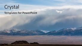  Presentation with mountain view - Audience pleasing presentation theme consisting of mountain landscape of western mongolia backdrop and a light blue colored foreground