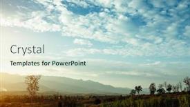  Presentation with thailand - Beautiful presentation theme featuring mountain-landscape-on-the-border backdrop and a sky blue colored foreground