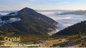  Presentation with fall morning - Slides with mountain-landscape-sunny-morning-first background and a tawny brown colored foreground