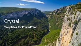  Presentation with mountain - Slide deck enhanced with mountain-landscape-width-canyon background and a ocean colored foreground