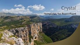  Presentation with mountain - Slides enhanced with mountain-landscape-width-canyon background and a light blue colored foreground