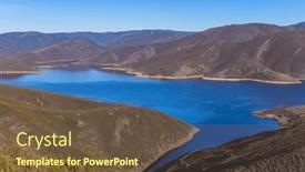  Presentation with mountain lake - Slide set enhanced with mountain-landscape-with-a-lake background and a tawny brown colored foreground