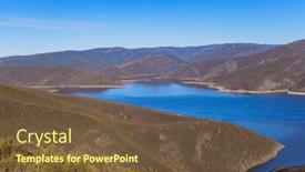  Presentation with mountain lake - Presentation with mountain-landscape-with-a-lake background and a tawny brown colored foreground