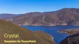  Presentation with mountain lake - Slide deck enhanced with mountain-landscape-with-a-lake background and a tawny brown colored foreground