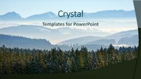  Presentation with forest morning - Theme consisting of mountain landscape with coniferous forest background and a  colored foreground