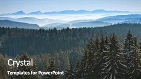  Presentation with japan beautiful landscape mountain fuji - Presentation theme with mountain landscape with coniferous forest background and a  colored foreground