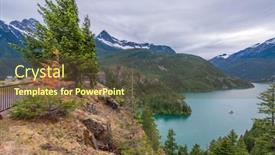  Presentation with mountain lake - PPT theme consisting of mountain-landscape-with-diabolo-lake background and a tawny brown colored foreground