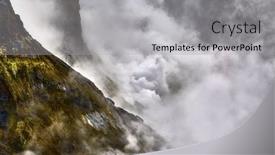  Presentation with steam - PPT theme consisting of mountain-landscape-with-dramatic-thick background and a light gray colored foreground