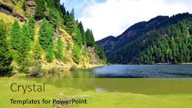  Presentation with alps - Cool new presentation theme with mountain-landscape-with-lake-lago backdrop and a yellow colored foreground