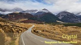 Presentation with alps - PPT theme featuring mountain-landscape-with-road background and a  colored foreground