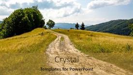  Presentation with root - PPT layouts featuring mountain-landscape-with-root-road background and a gold colored foreground