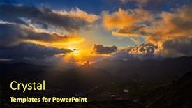  Presentation with sunset - PPT layouts enhanced with mountain-landscape-with-roque-bentayga background and a wine colored foreground