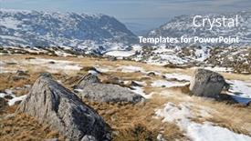  Presentation with mountain snow - PPT layouts with mountain-landscape-with-snow-portugal background and a teal colored foreground