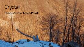  Presentation with suspension bridge - Colorful presentation enhanced with mountain-landscape-with-suspension-bridge backdrop and a coral colored foreground