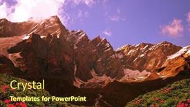  Presentation with mountain view - Slide deck having mountain-landscape-with-the-mount background and a wine colored foreground